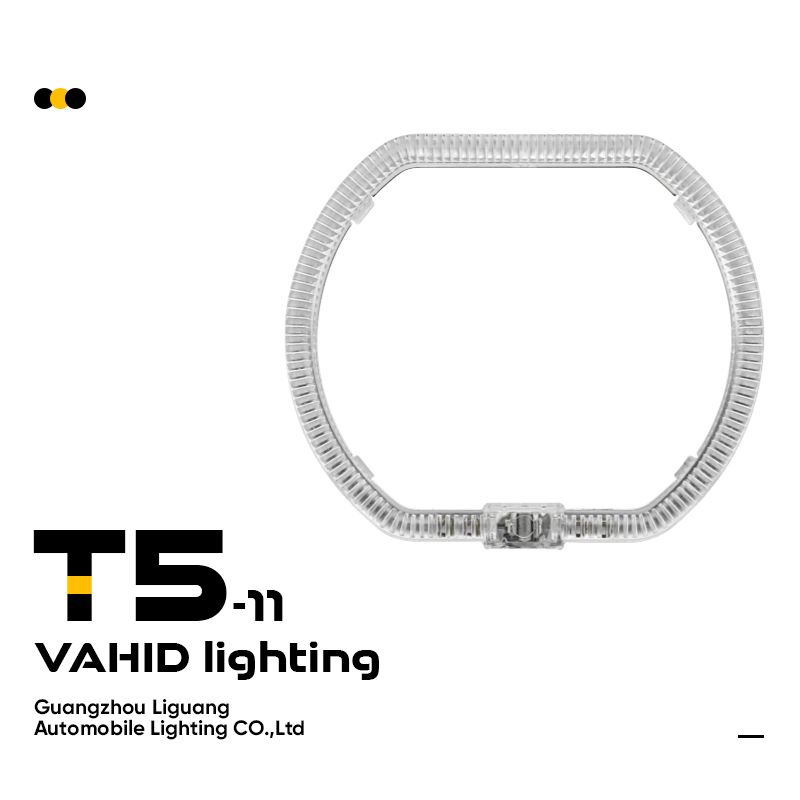 Ojos de ángel rectangulares T5-11 en blanco/amarillo