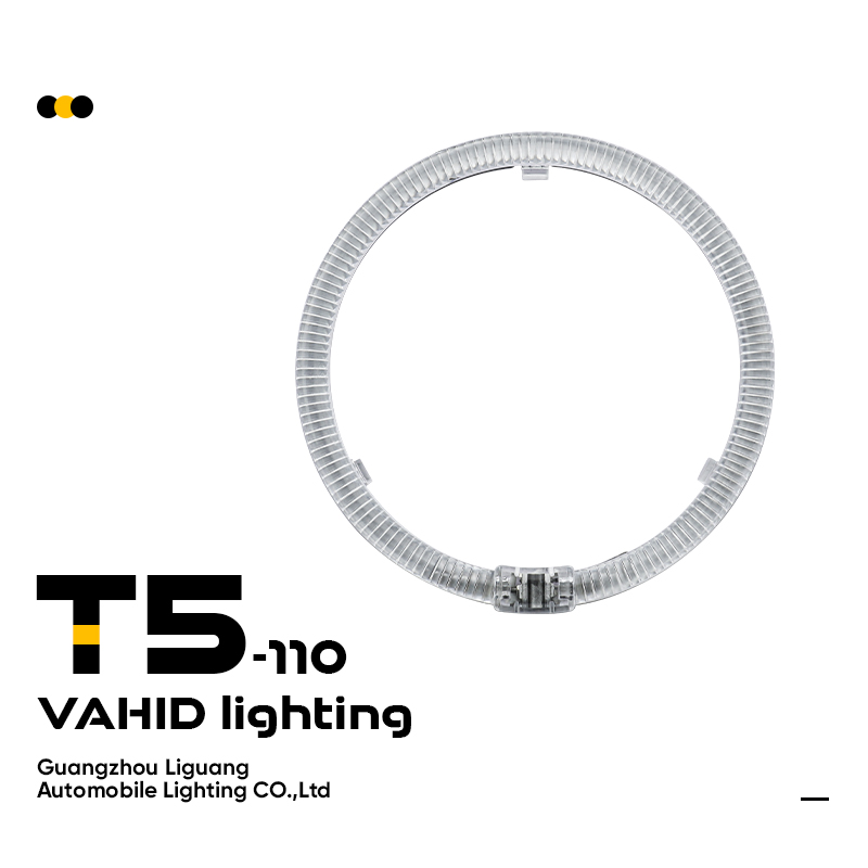 Ojos de ángel circulares T5-110 en blanco/amarillo
