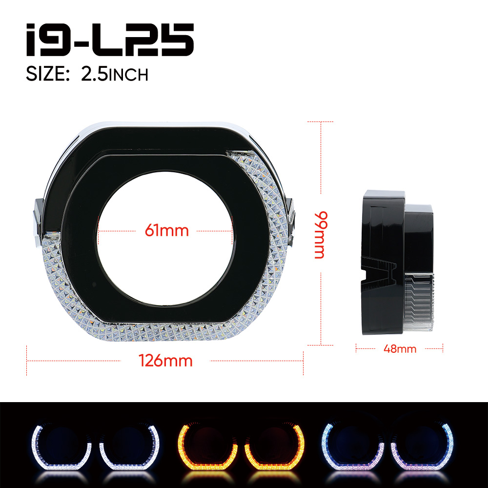 Cubiertas VAHID con ojos de ángel 5D y aros halo para proyectores de 2,5 pulgadas, modelo i9-25