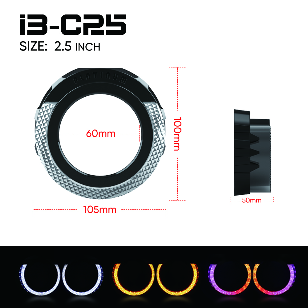 Cubiertas VAHID i3-C25 con ojos de ángel 5D y aros halo para proyectores de 2,5 pulgadas