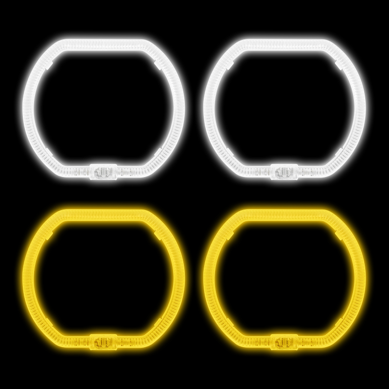 Ojos de ángel rectangulares T5-11 en blanco/amarillo