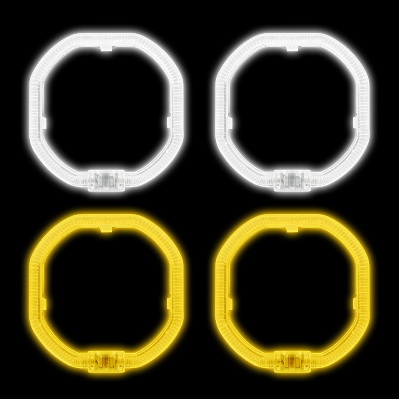 Ojos de ángel octagonales T5-60S en blanco/amarillo