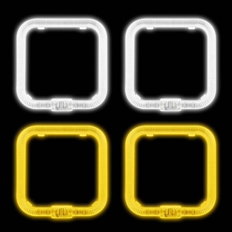 Ojos de ángel rectangulares T5-1S en blanco/amarillo