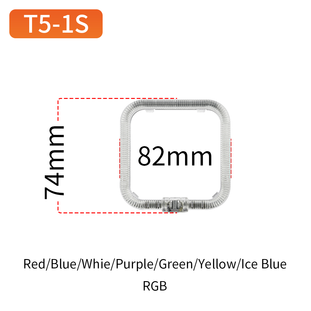 Ojos de ángel rectangulares T5-1S en blanco/amarillo