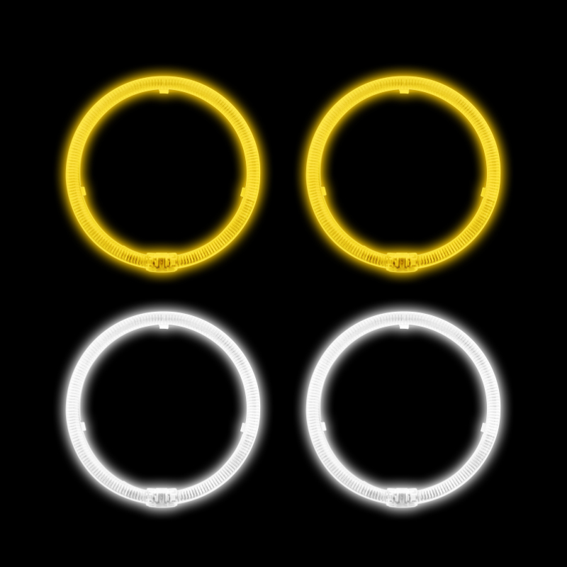 Ojos de ángel circulares T5-120 en blanco/amarillo