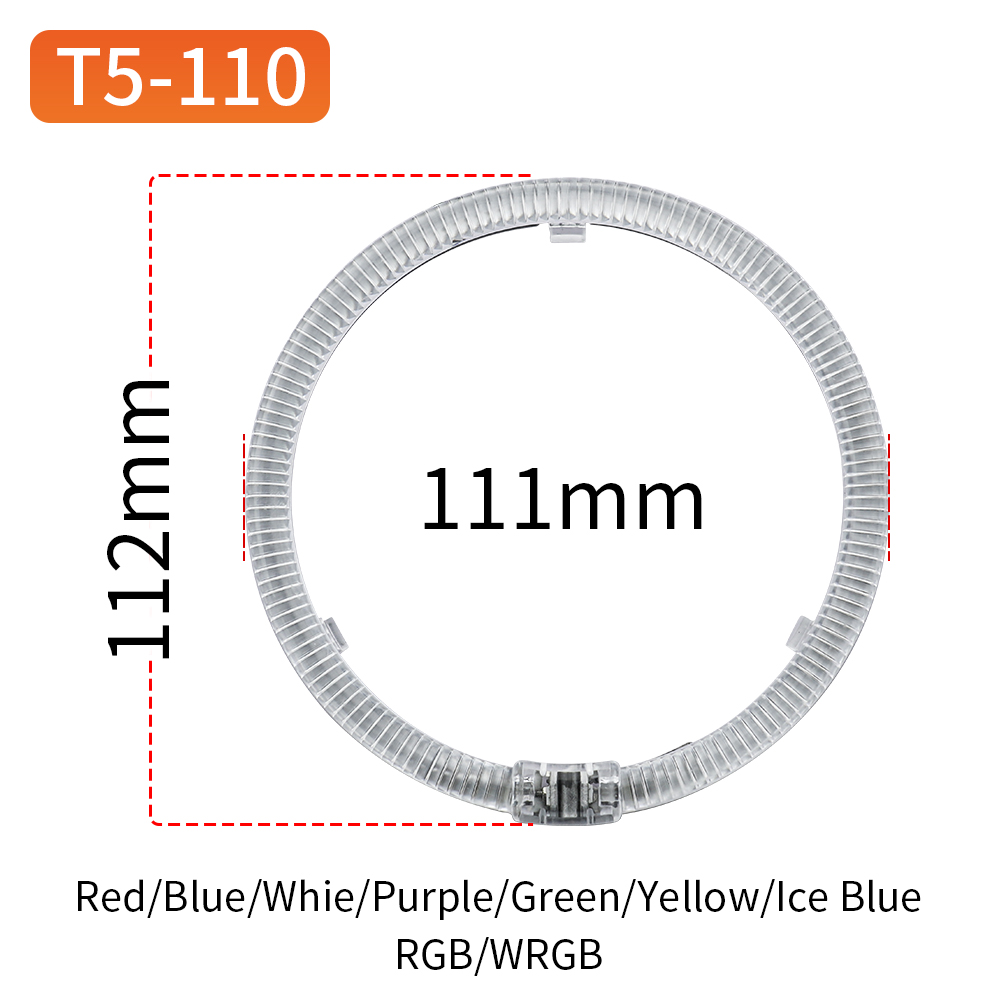 Ojos de ángel circulares T5-110 en blanco/amarillo