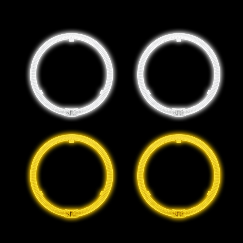 Ojos de ángel circulares T5-110 en blanco/amarillo