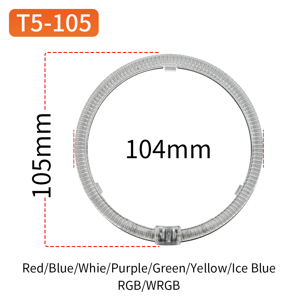 Ojos de ángel circulares T5-105 en blanco/amarillo