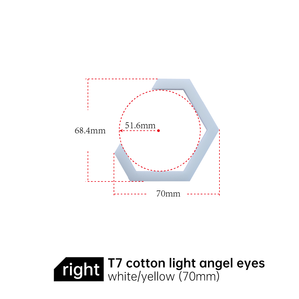 Ojos de ángel hexagonales T7-70MM