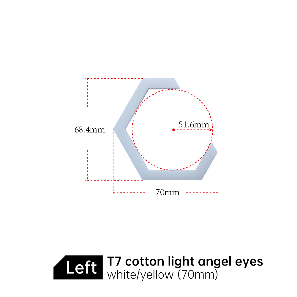 Ojos de ángel hexagonales T7-70MM