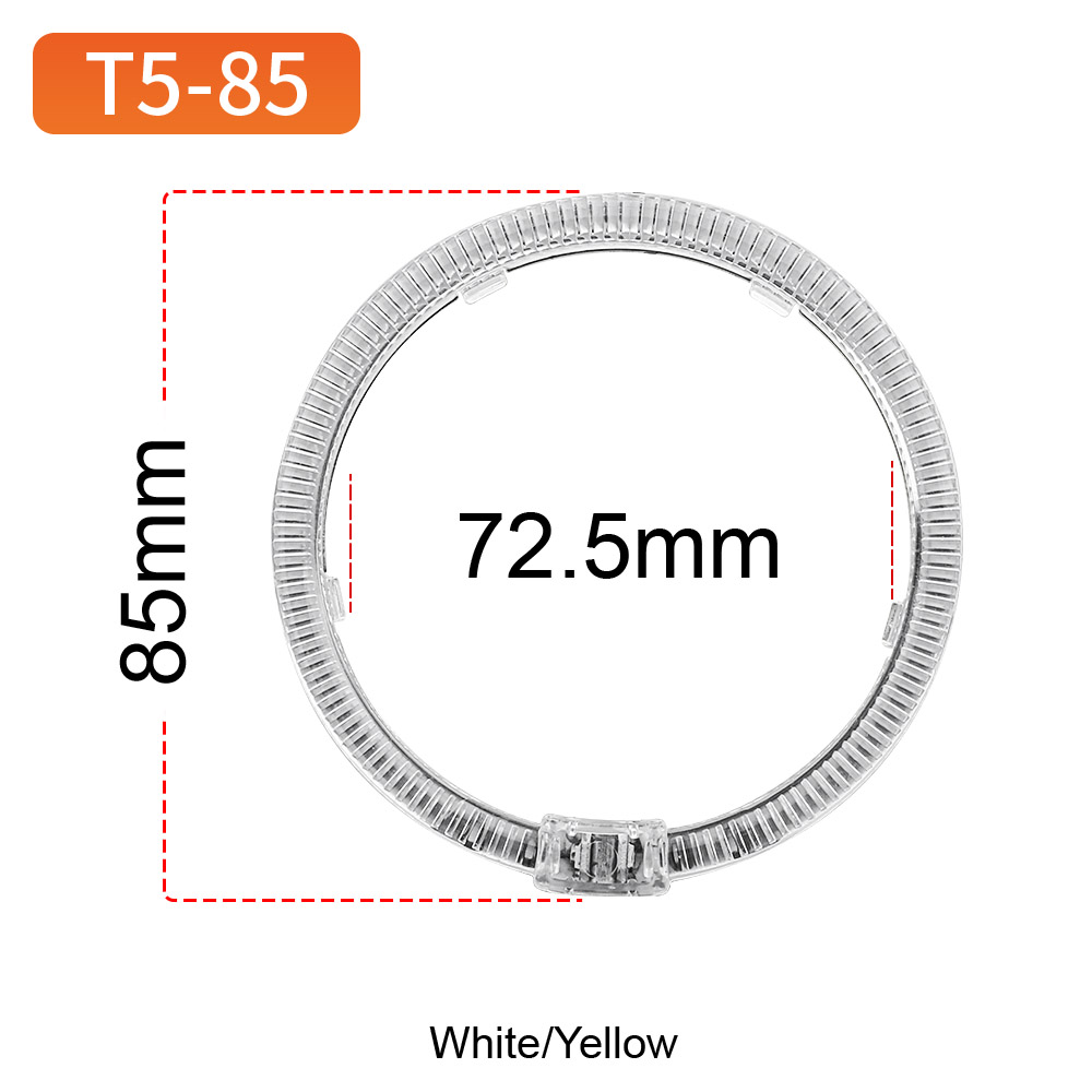 Ojos de ángel circulares T5-85 en blanco/amarillo