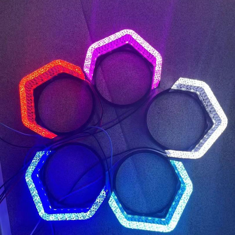 Cubiertas VAHID i8-V25 de 2,5 pulgadas con ojos de ángel 5D y aros hexagonales para retrofit de faros