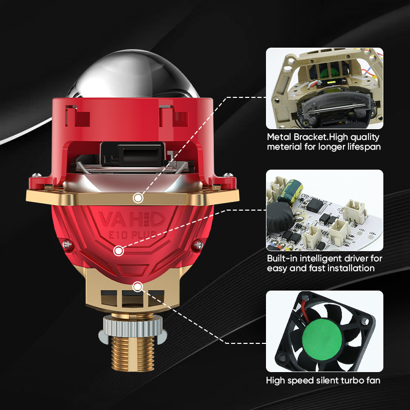 Proyector Bi-LED VAHID E10 Plus de 3,0 pulgadas y alta intensidad para retrofit de faros