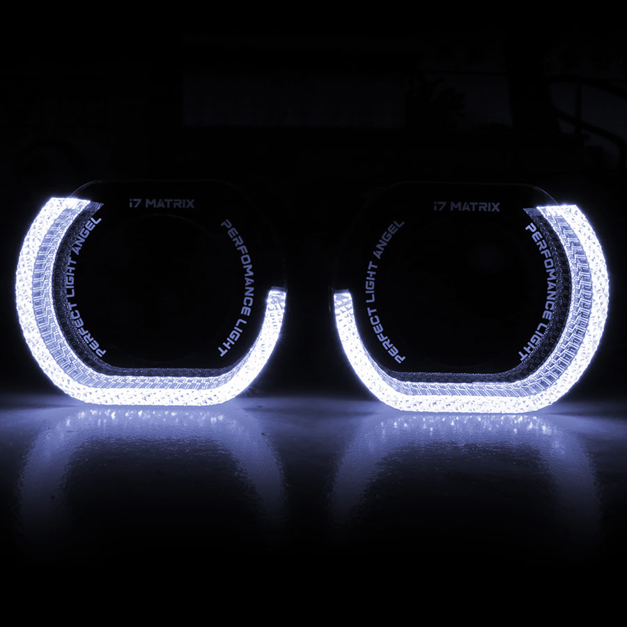 Cubiertas VAHID i7-L30 de 3,0 pulgadas con ojos de ángel 5D y aros estilo BMW para faros